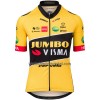 Set Fietsshirt + Korte Koersbroek 2022 Jumbo-Visma Geel Zwart Dames